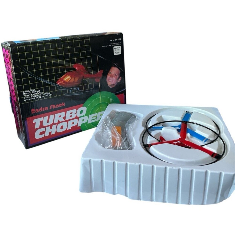 Vintage Radio Shack Turbo Choppers 2 Helicopters Remote New In Box